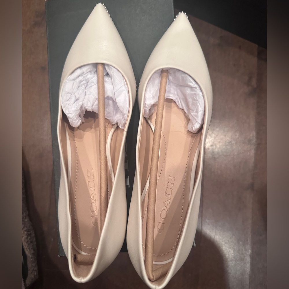 COACH Women's White Leather Heels